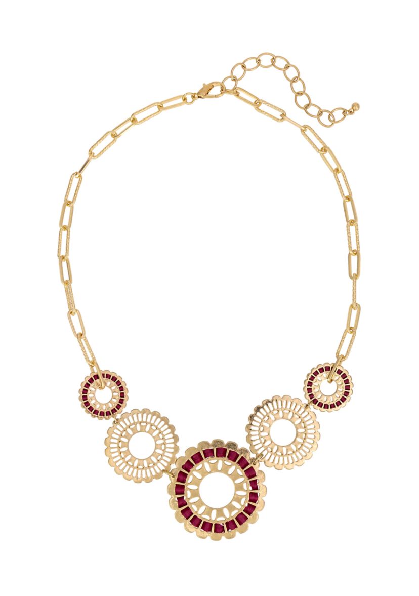 Cutout Disc Frontal Necklace