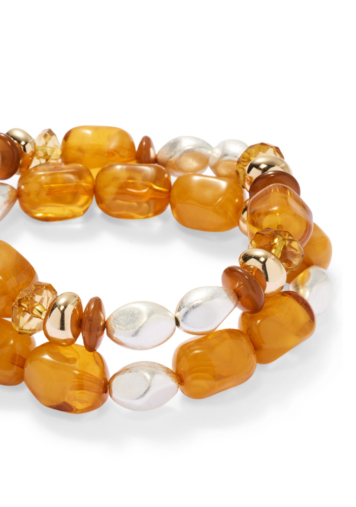 Amber Multi Bead Stretch Bracelet Set