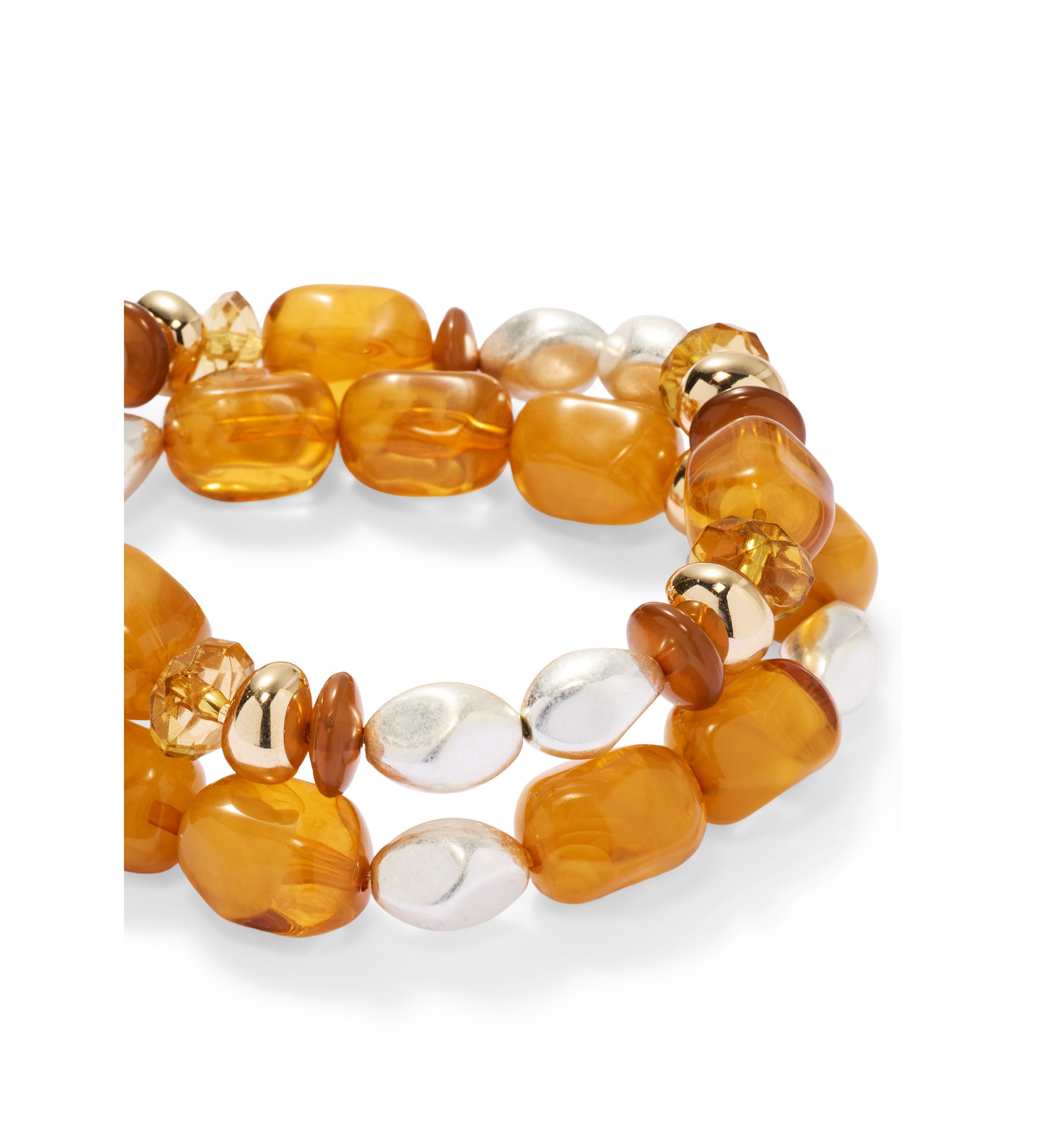 Amber Multi Bead Stretch Bracelet Set