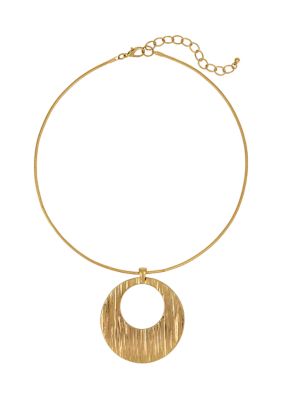 Wonderly Open Donut Pendant Necklace, Gold, 18 in