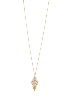 Wonderly Two Tone Leaf Pendant Necklace