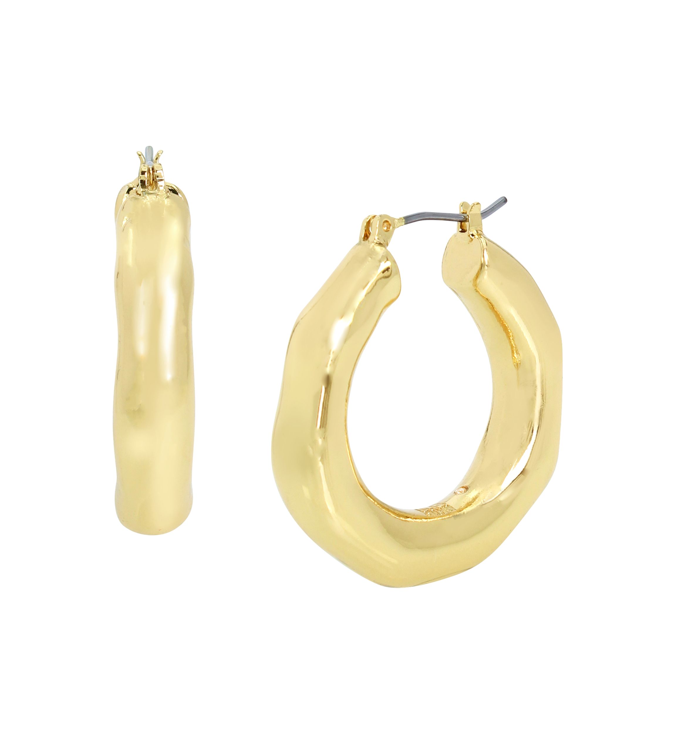 Gold Sculpted Hoop Earrings