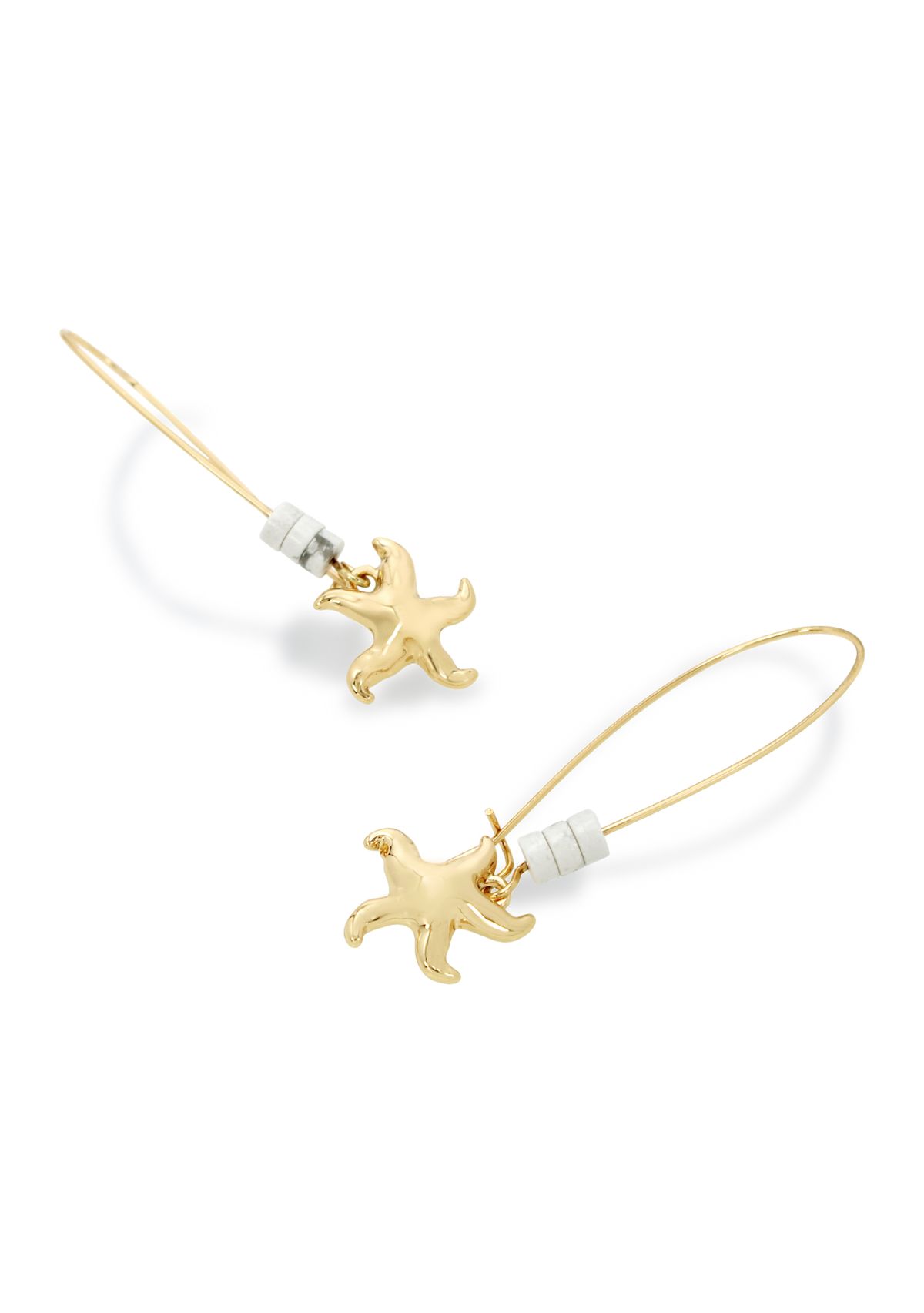 Starfish Howlite Dangle Earrings