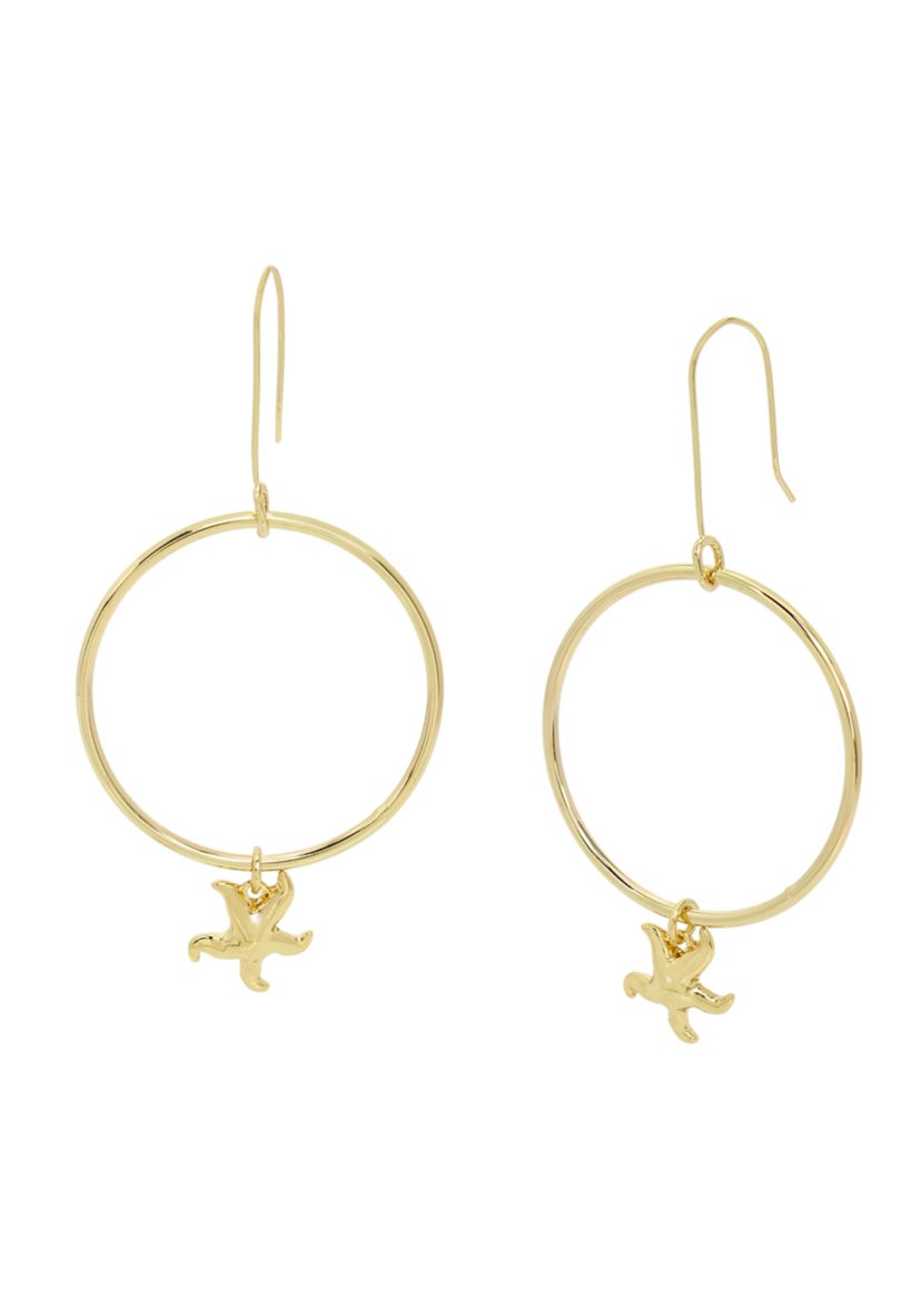Starfish Charm Hoop Earrings