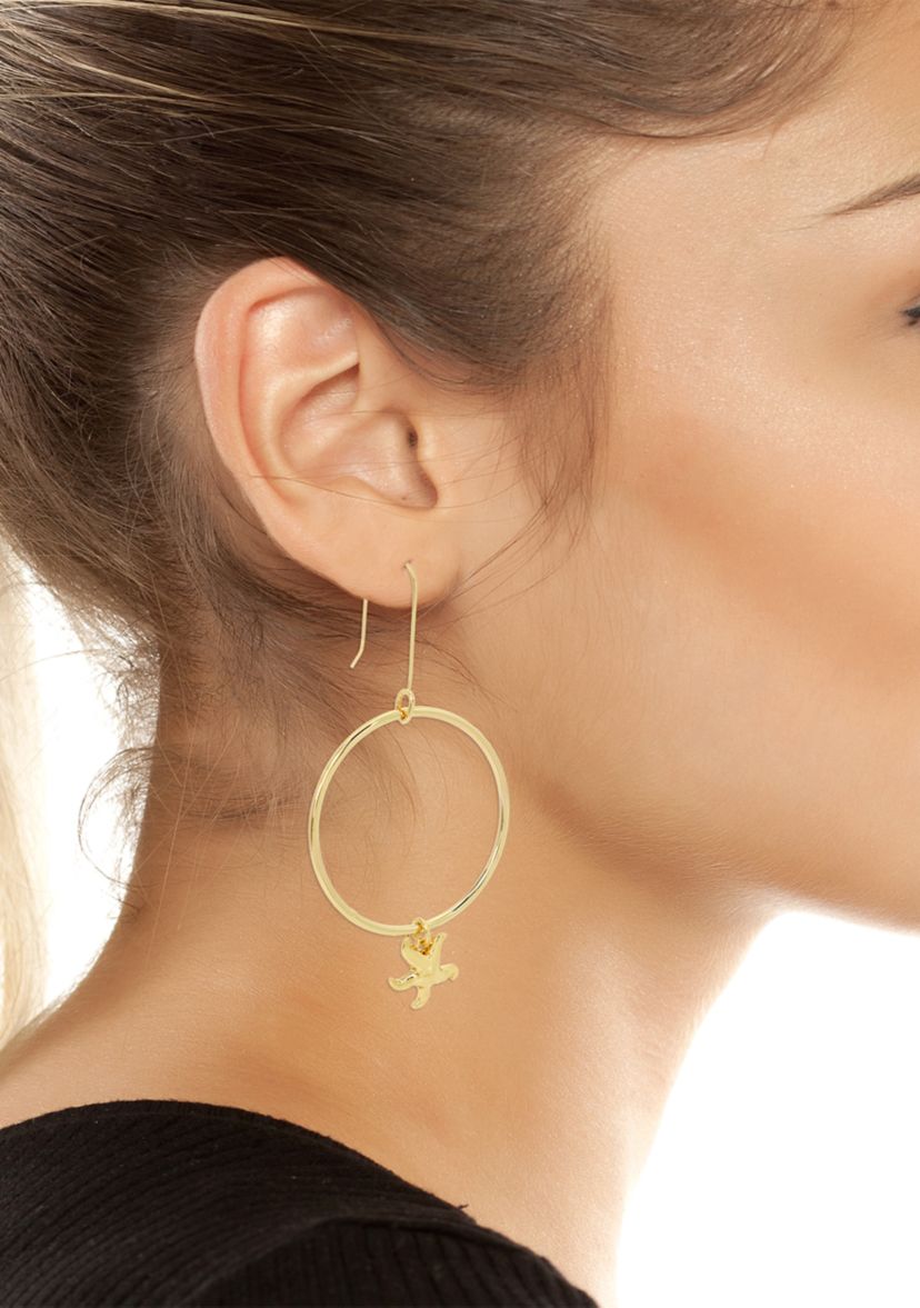 Starfish Charm Hoop Earrings