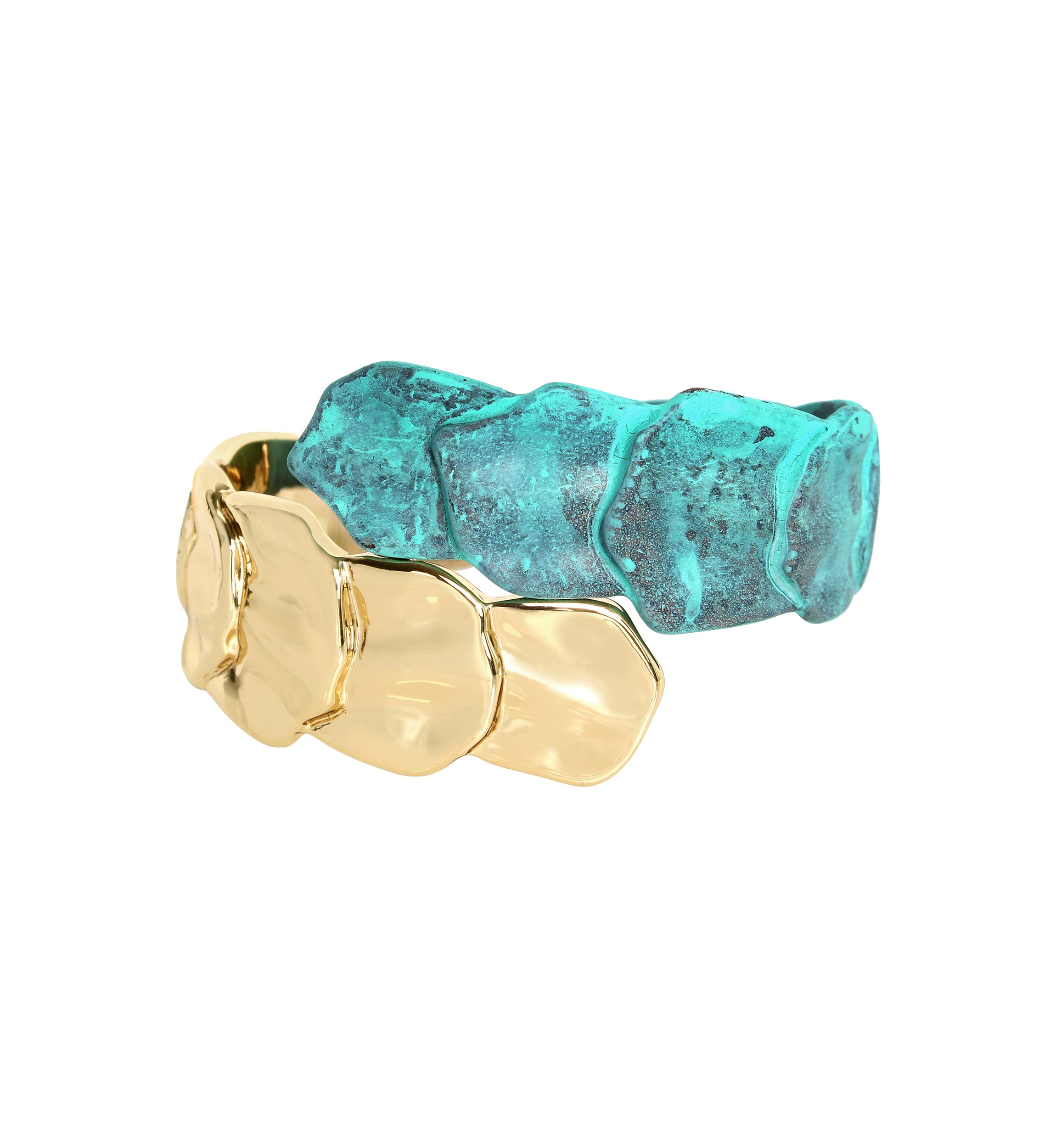 Patina Petal Bypass Bangle Bracelet