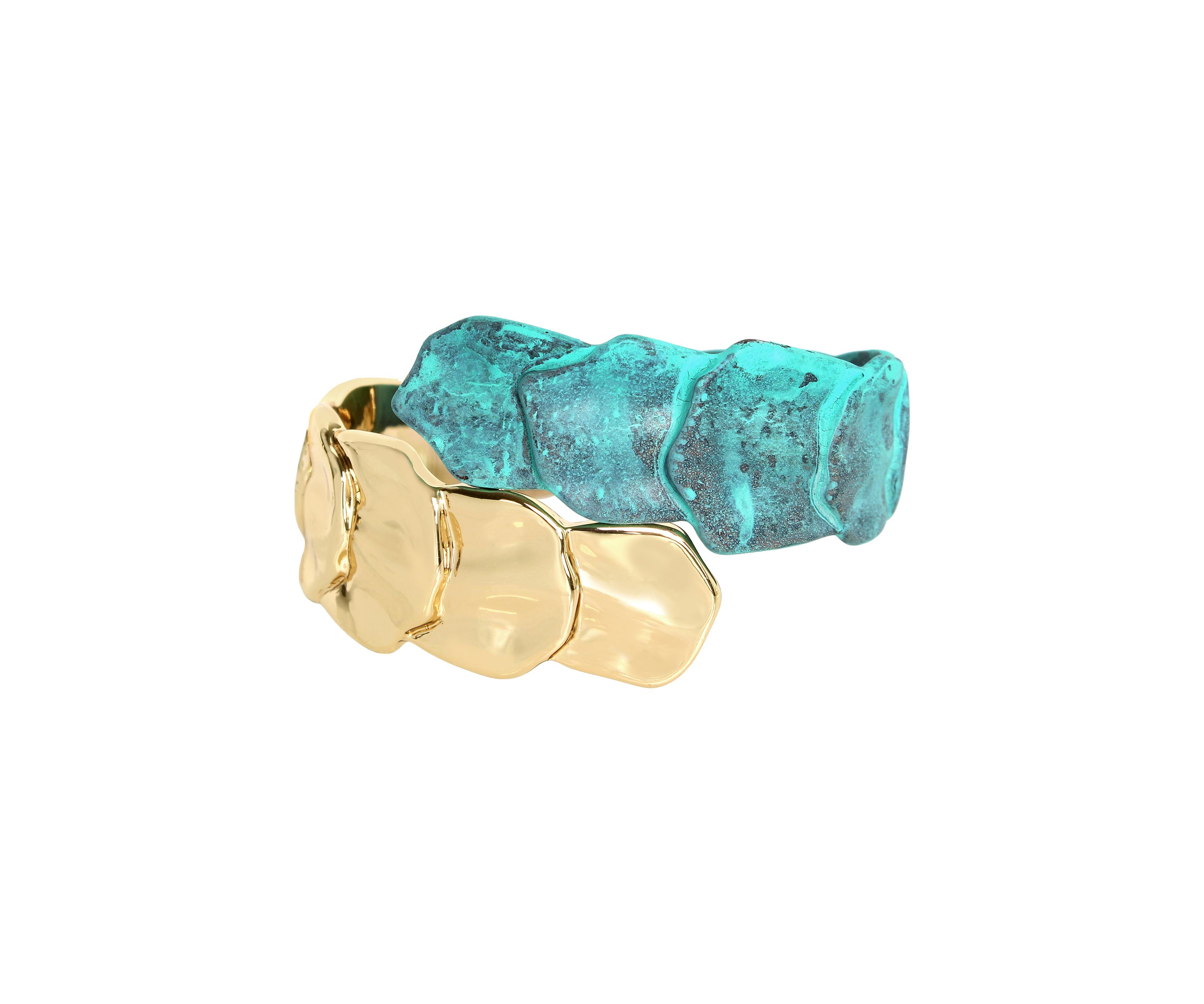 Patina Petal Bypass Bangle Bracelet