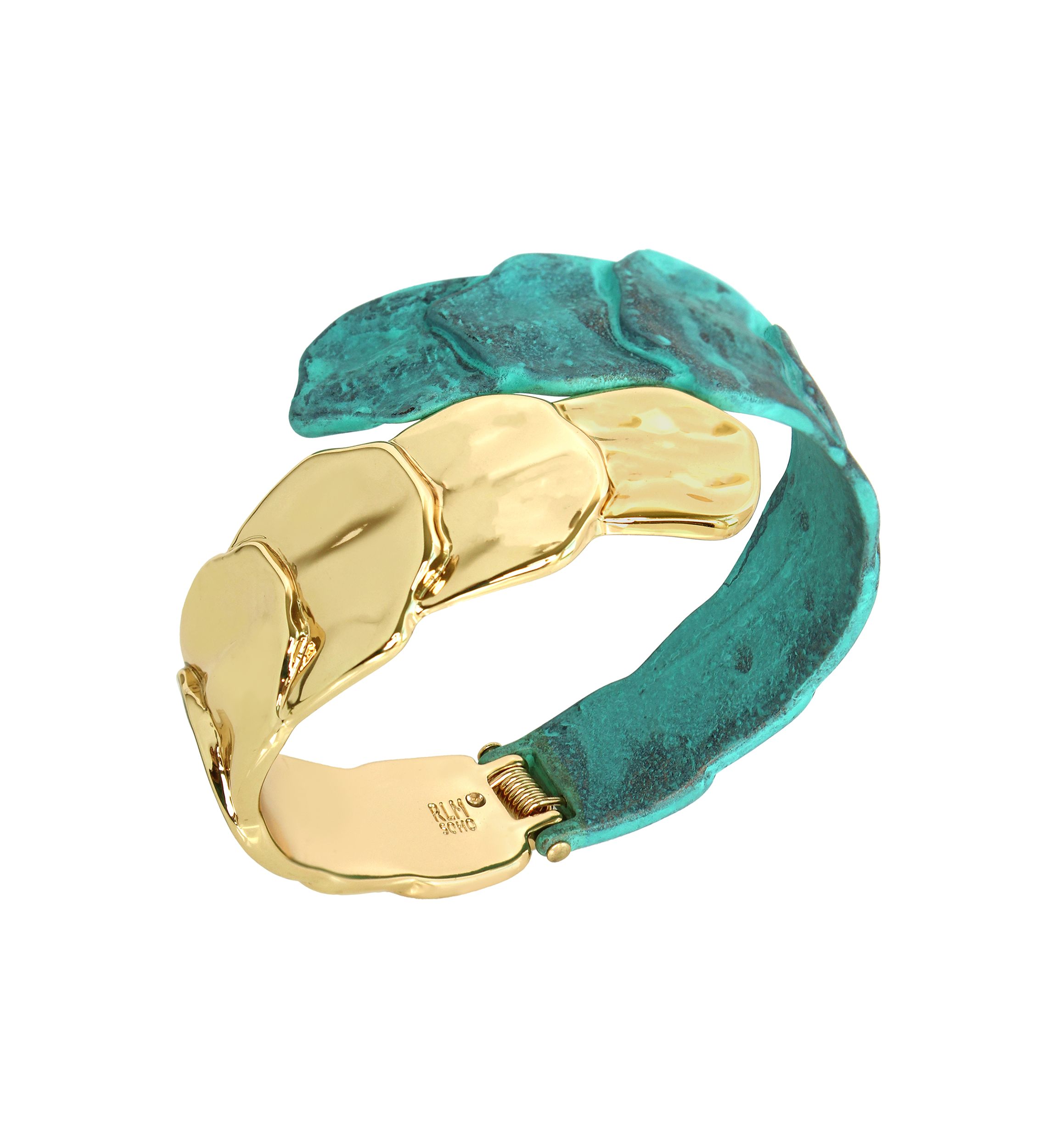 Patina Petal Bypass Bangle Bracelet