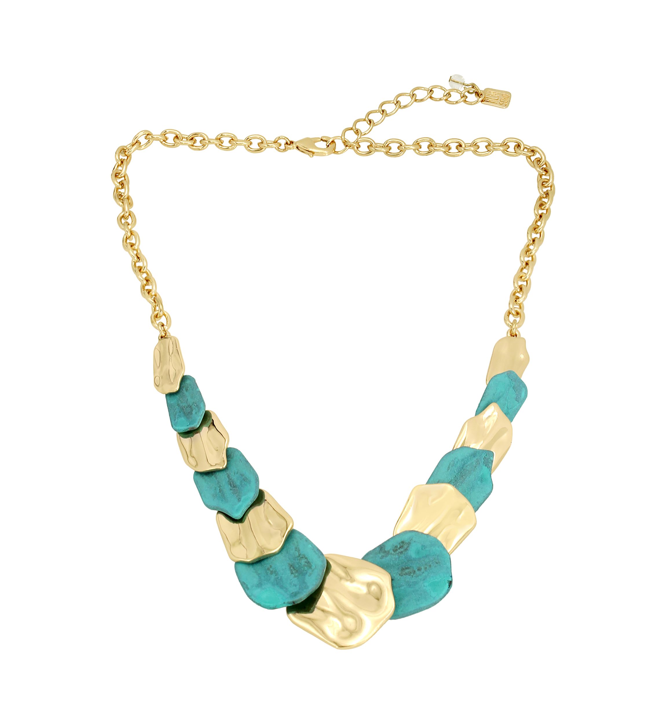 Patina Petal Layered Bib Necklace