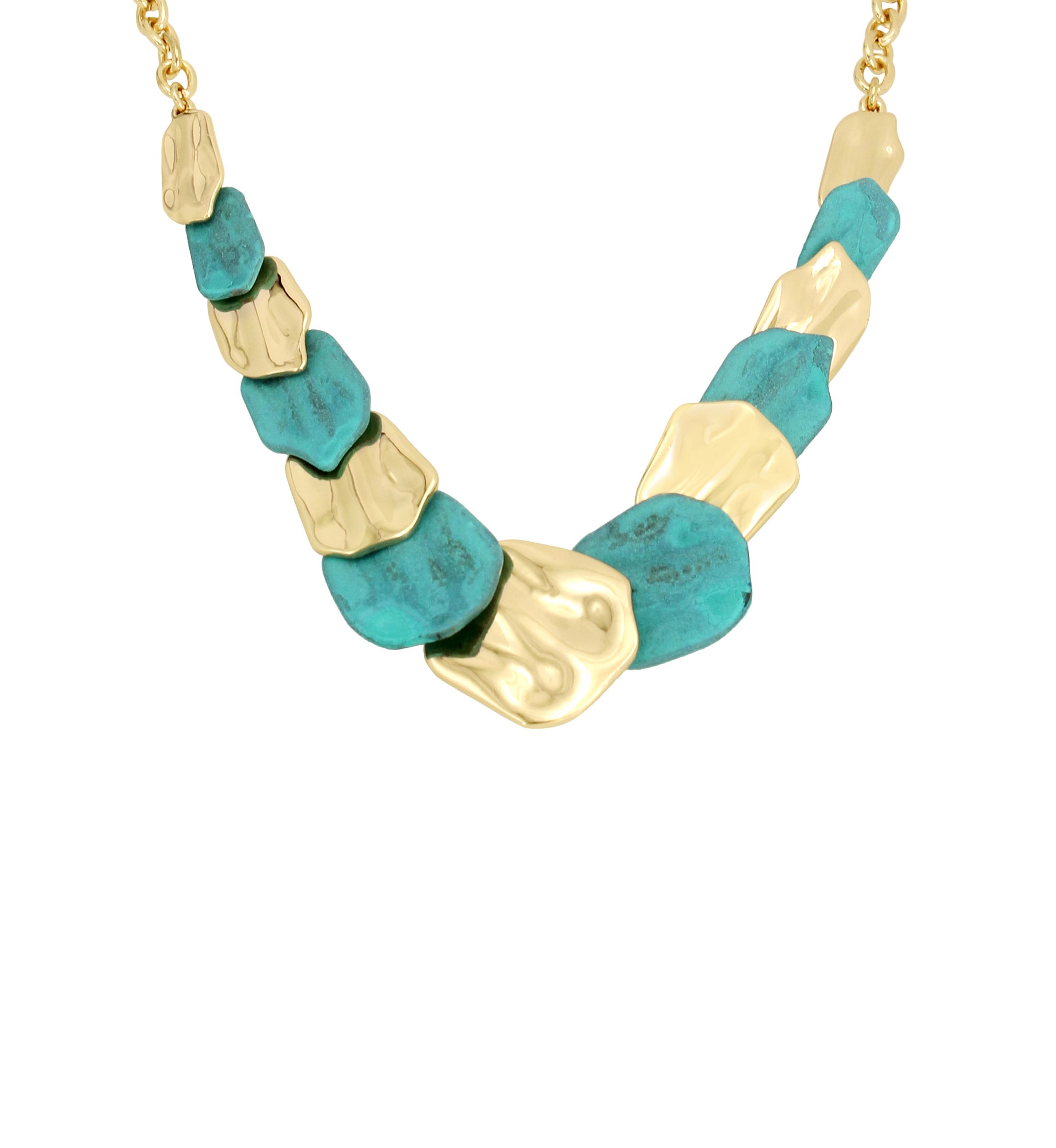 Patina Petal Layered Bib Necklace
