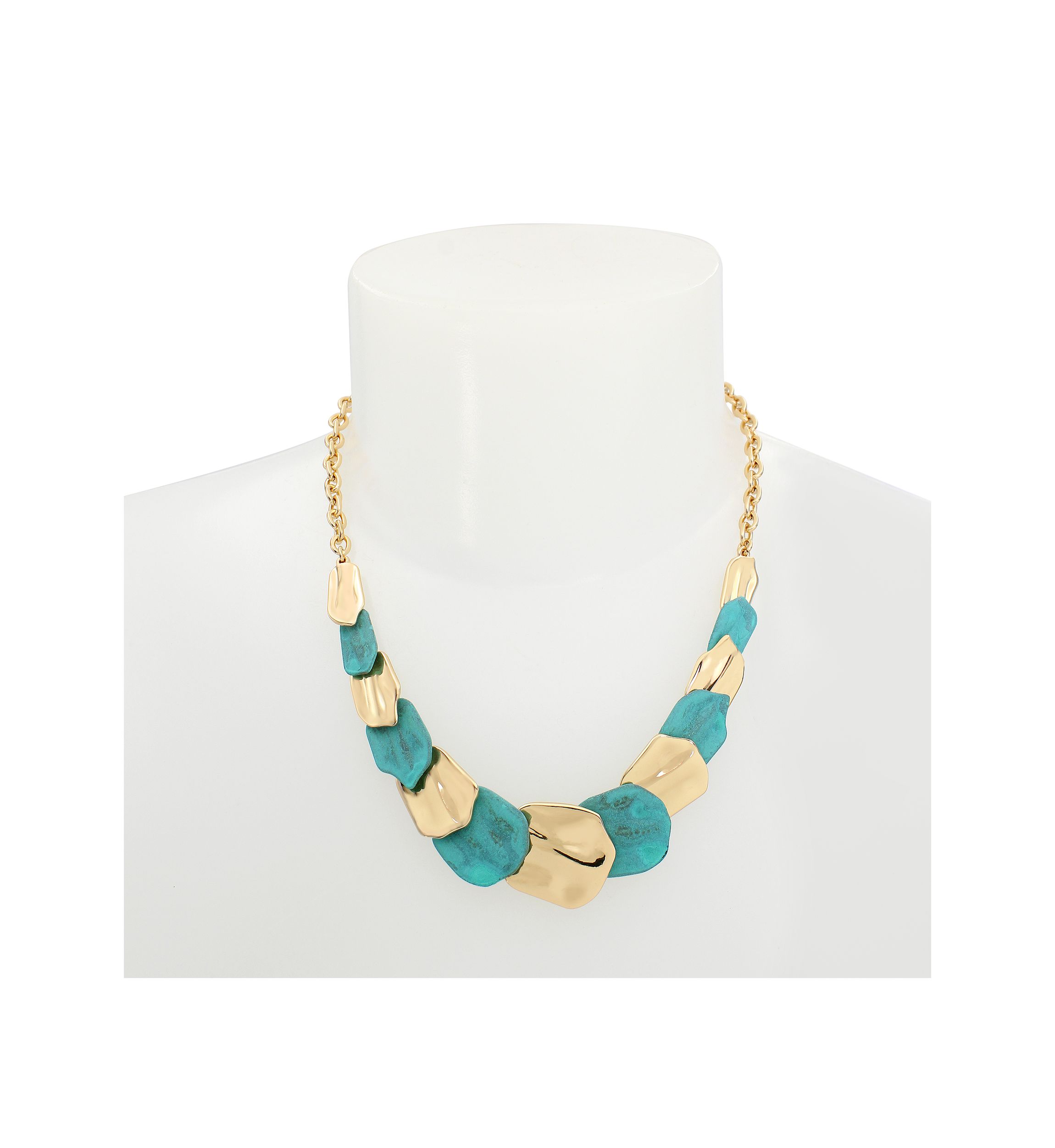 Patina Petal Layered Bib Necklace