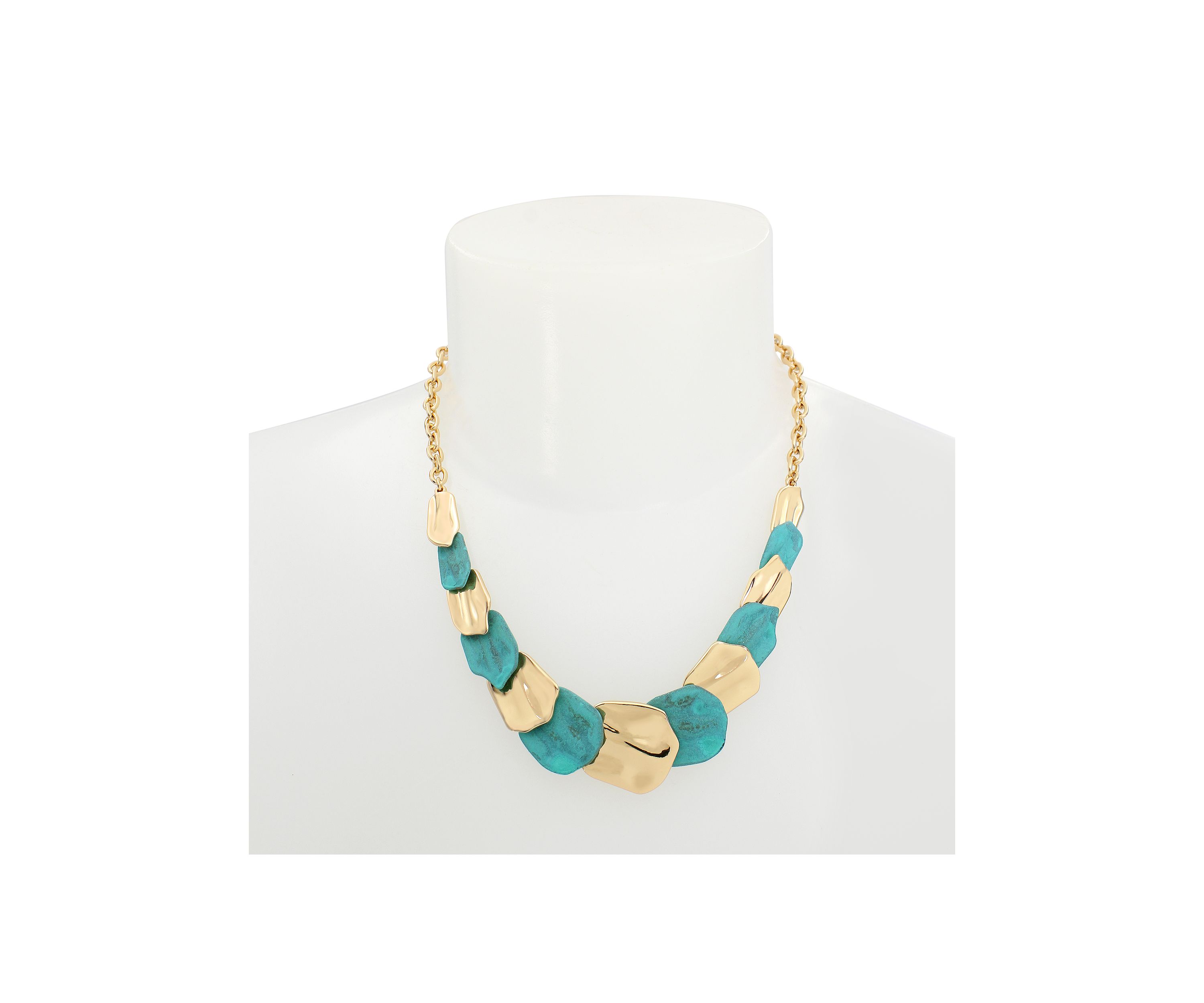 Patina Petal Layered Bib Necklace