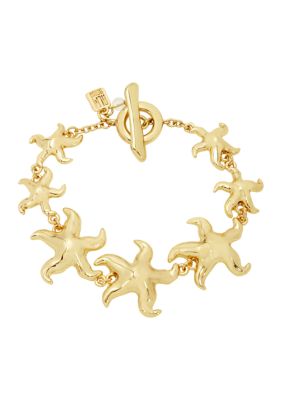 Robert Lee Morris Soho Starfish Link Bracelet, Gold, 7.5 in