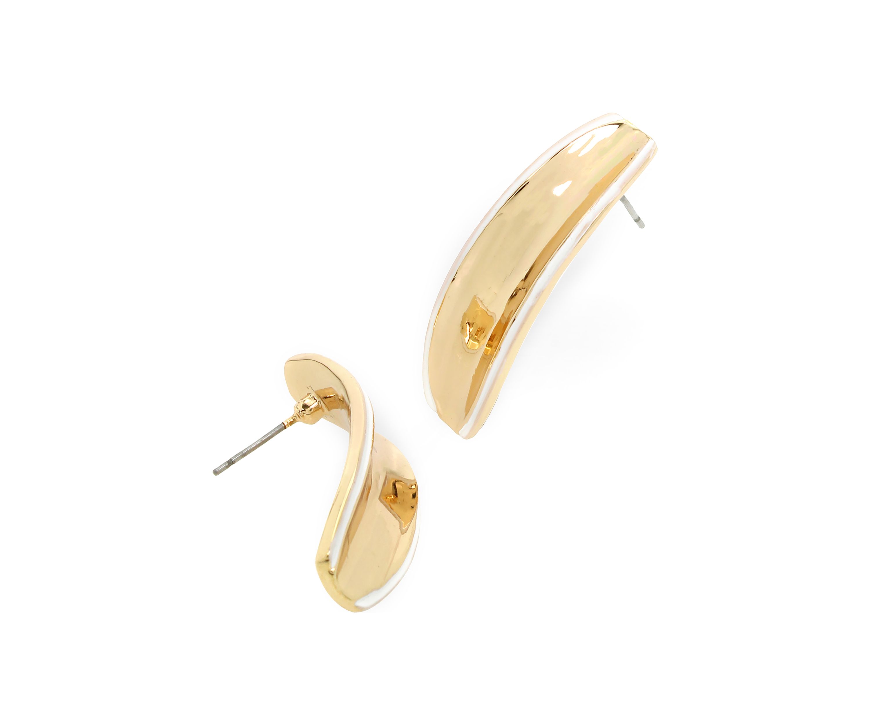 Molten Patina Curved Stick Earrings