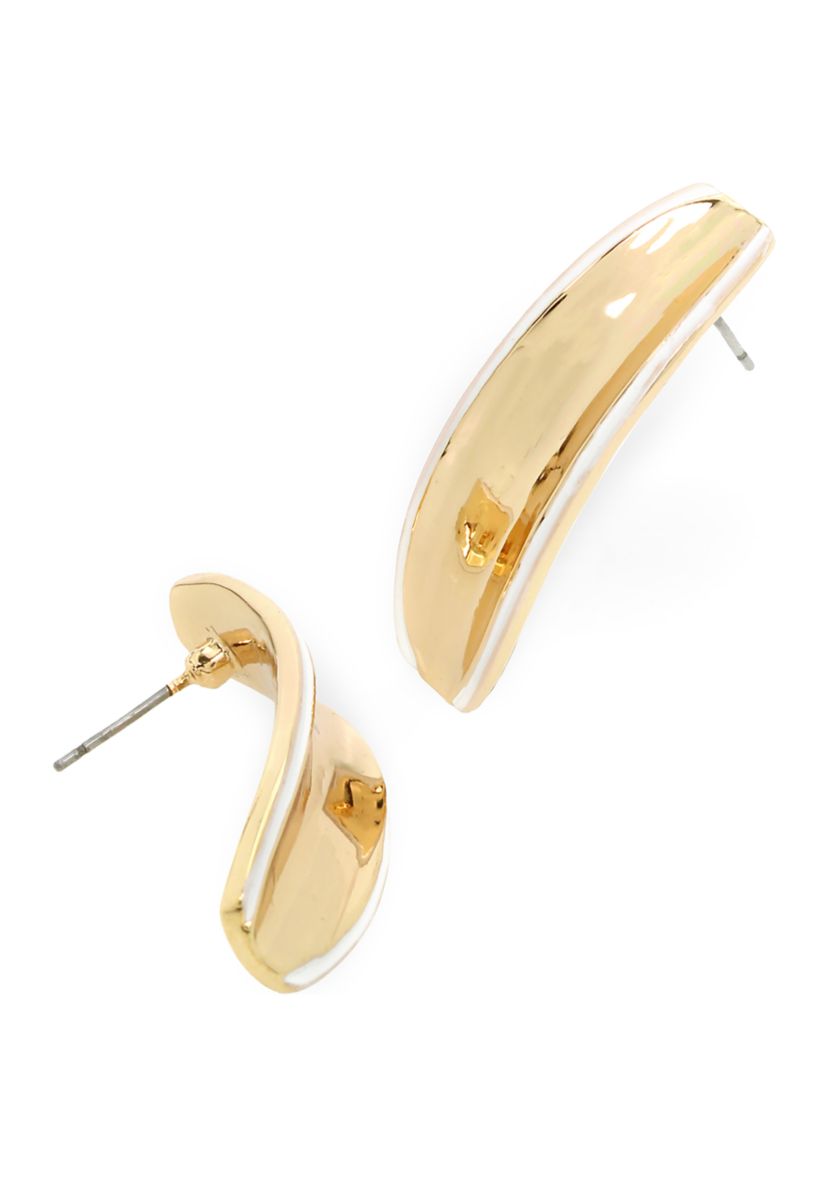 Molten Patina Curved Stick Earrings