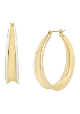 Robert Lee Morris Soho Molten Patina Curved Hoop Earrings