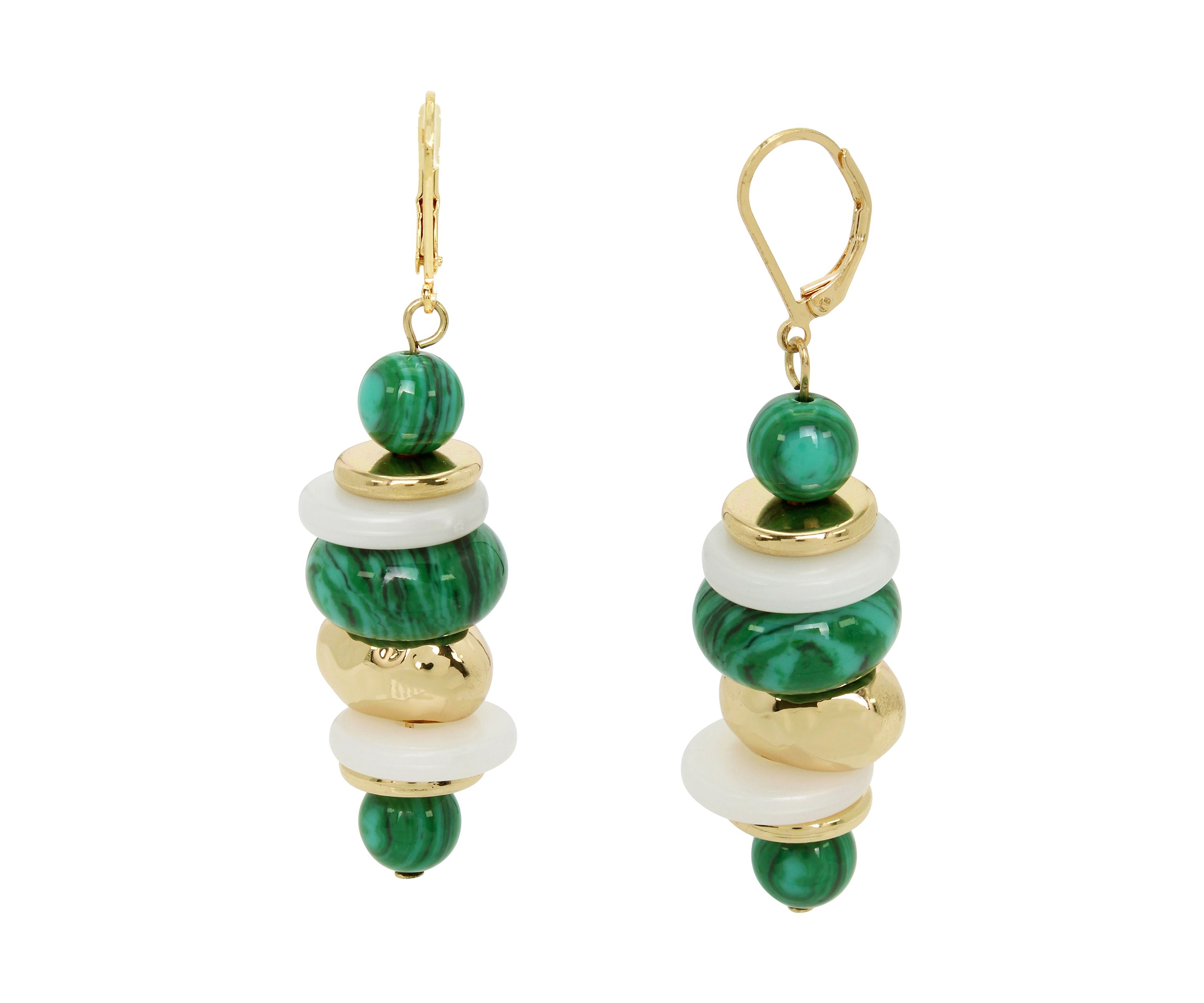 Mixed Beaded Dangle Earrings