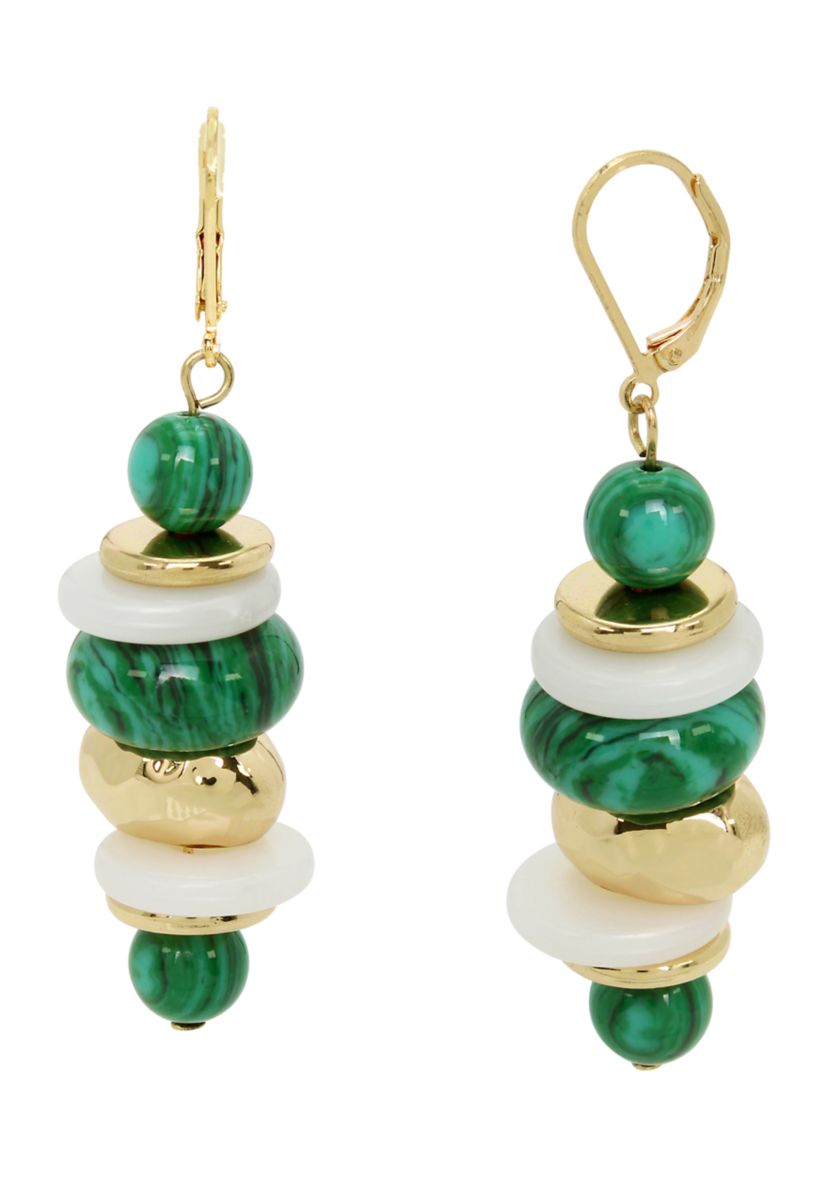 Mixed Beaded Dangle Earrings