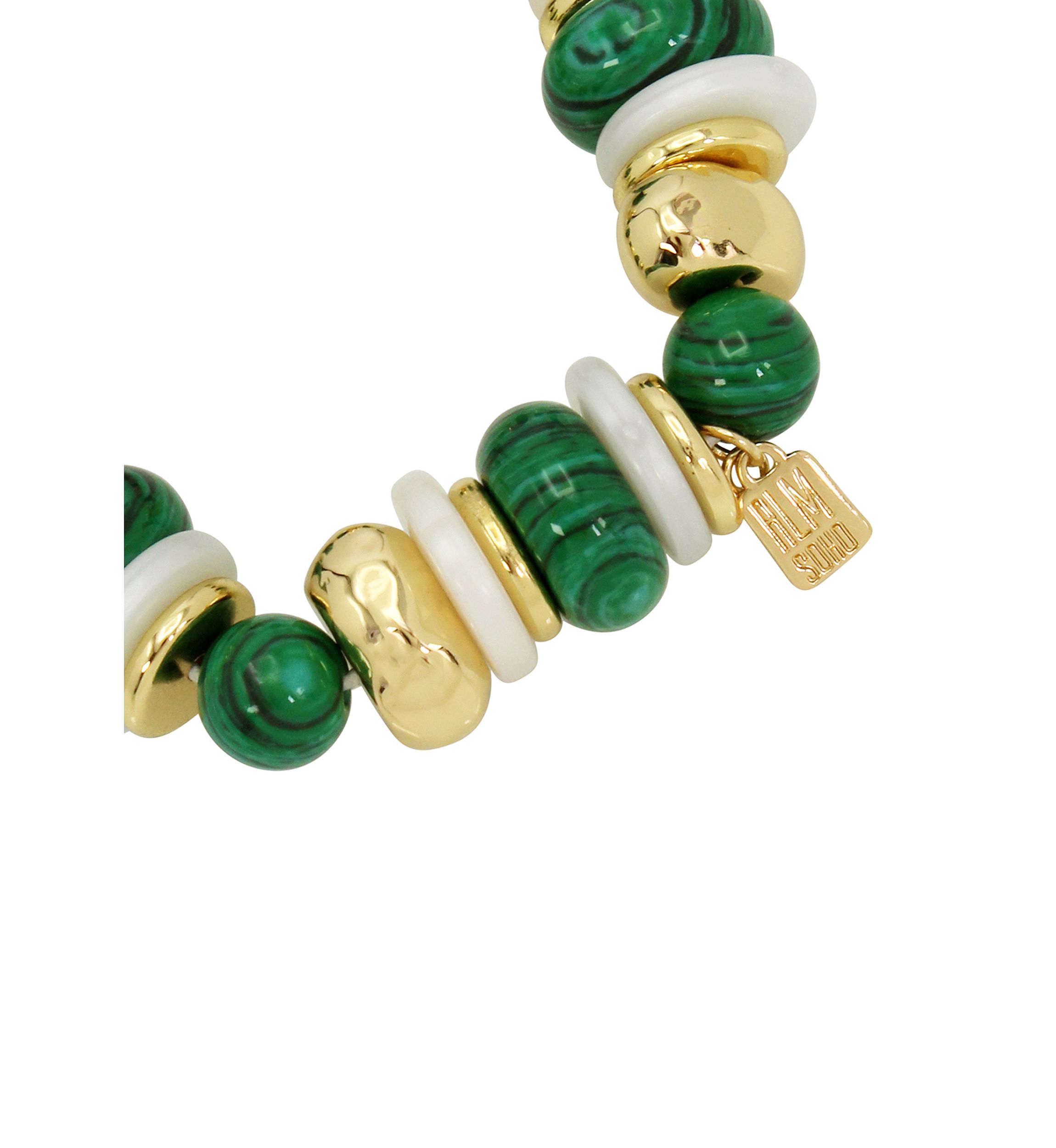 Malachite Mixed Beaded Stretch Bracelet