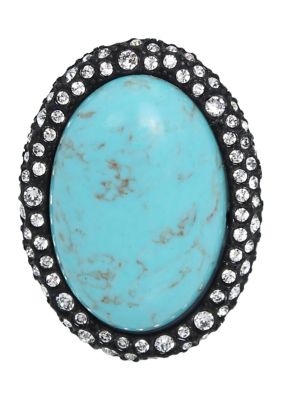 Robert Lee Morris Soho Pavé Turquoise Brooch