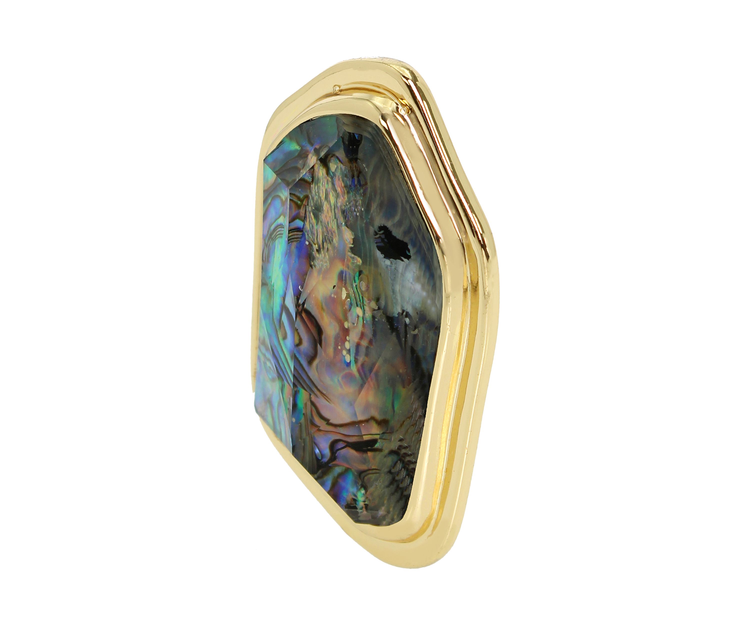 Molten Crystal Stone Brooch