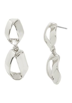 Robert Lee Morris Soho Sculptural Double Drop Earrings, Silver