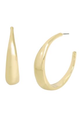 Robert Lee Morris Soho Gold Tone Textured Hoop Earrings