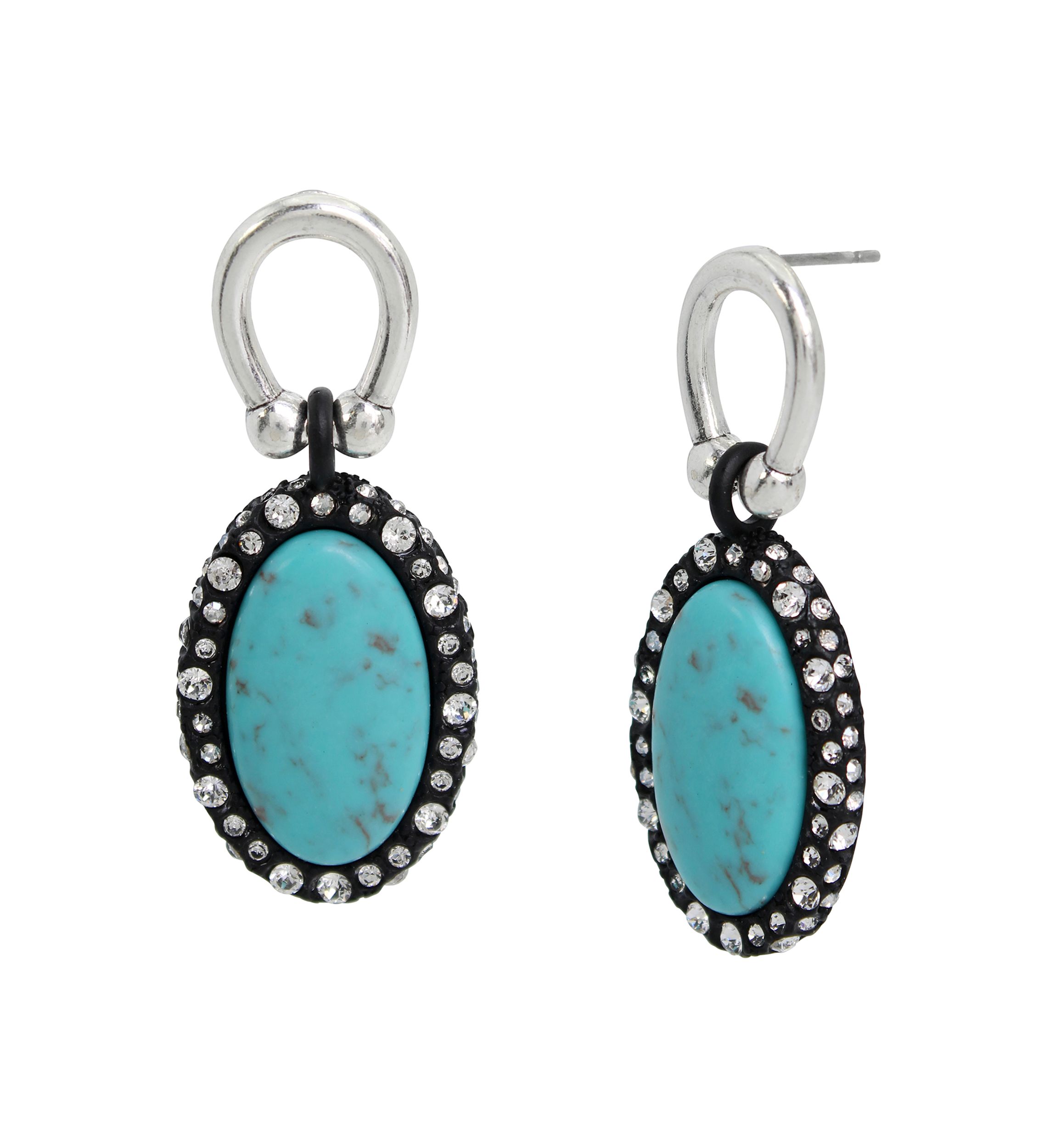 Turquoise Cabochon Drop Earrings