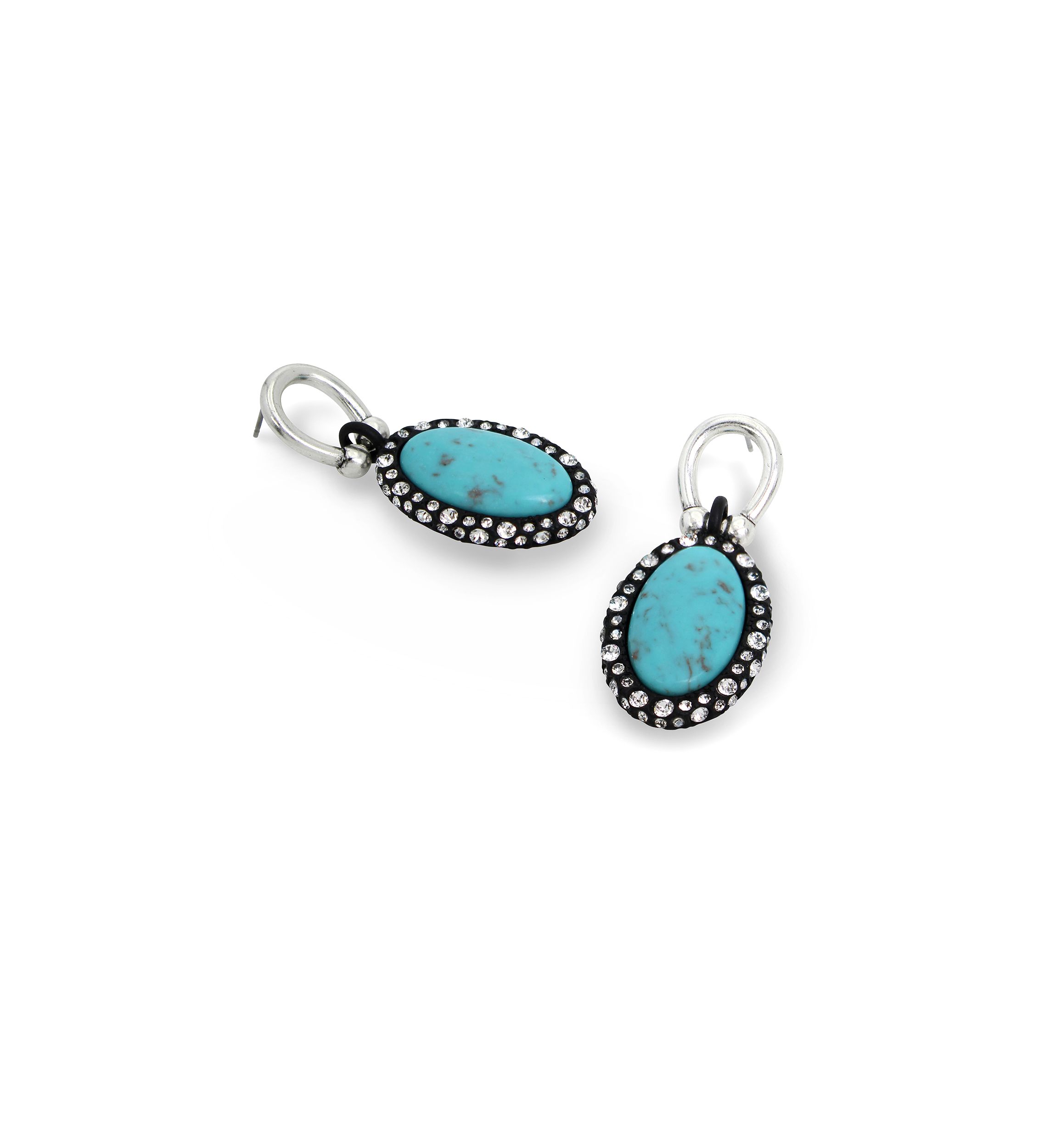Turquoise Cabochon Drop Earrings