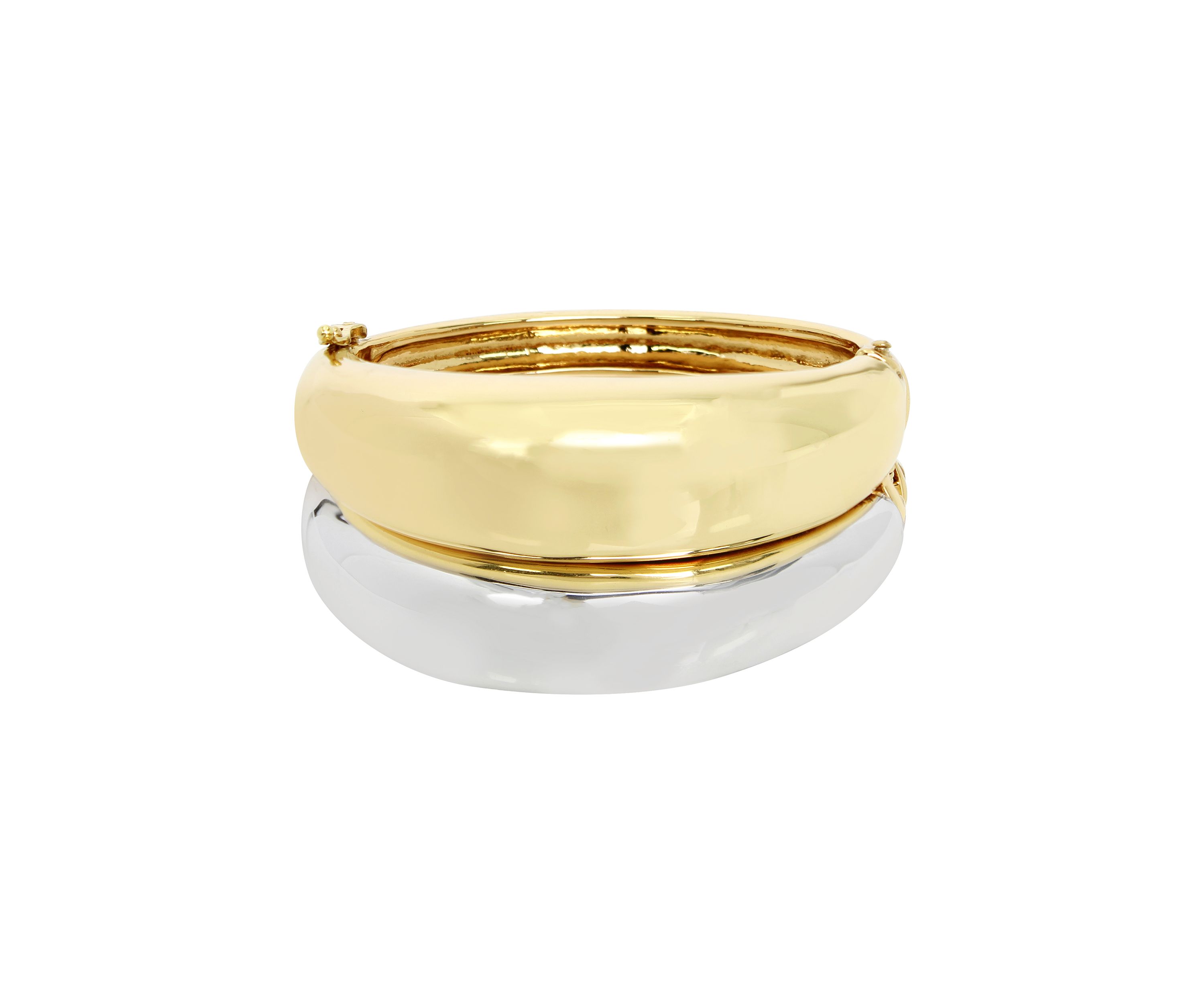 Ribbed Statement Bangle Bracelet