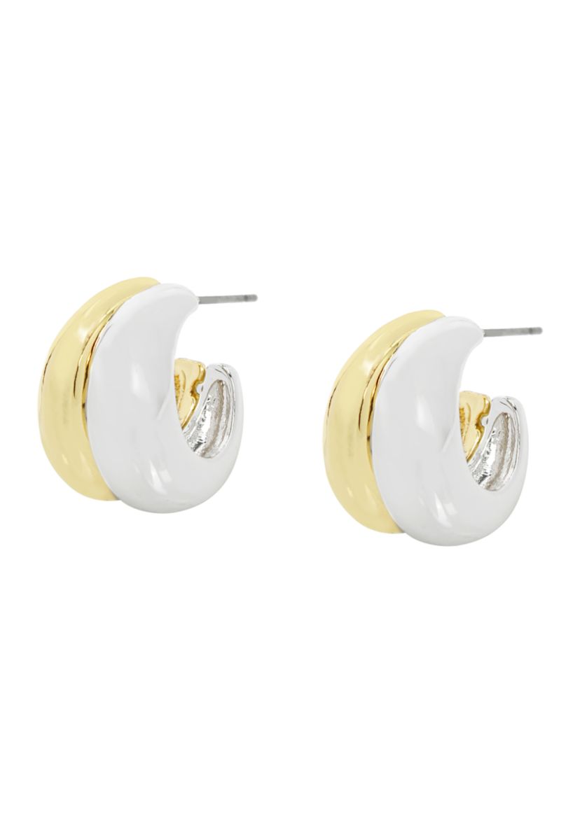 Ribbed Huggie Hoop Earrings