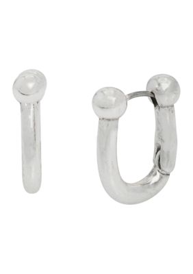 Robert Lee Morris Soho Horseshoe Huggie Hoop Earrings, Silver