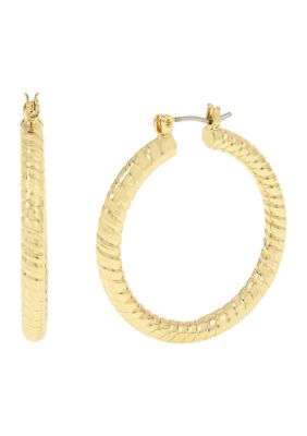 Robert Lee Morris Soho Textured Medium Hoop Earrings, Gold