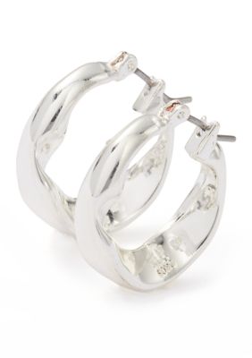 Robert Lee Morris Soho Sculpted Small Hoop Earrings, Silver