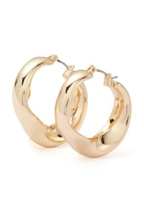 Robert Lee Morris Soho Sculpted Medium Hoop Earrings, Gold