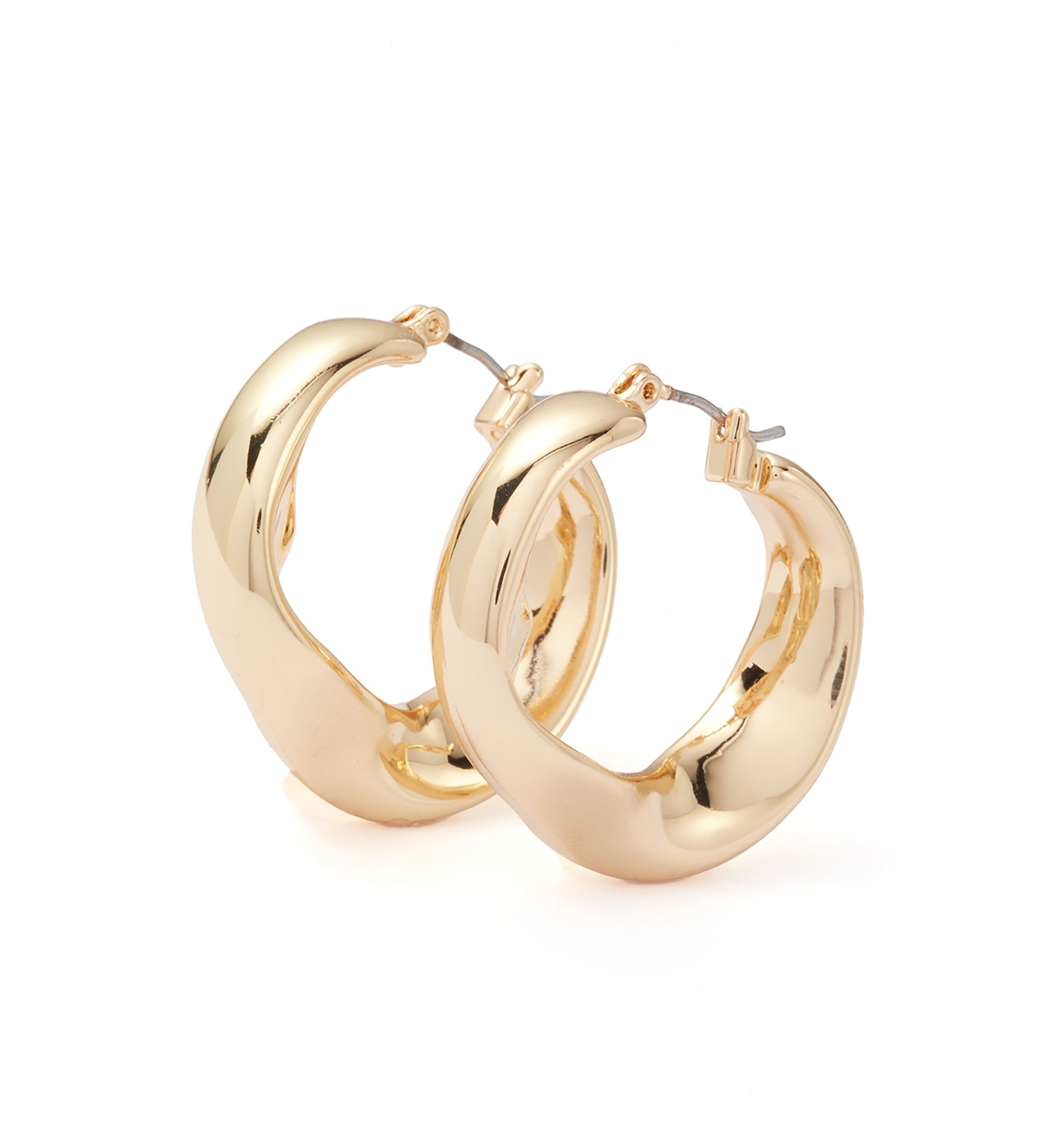 Sculpted Medium Hoop Earrings
