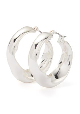Robert Lee Morris Soho Sculpted Medium Hoop Earrings, Silver