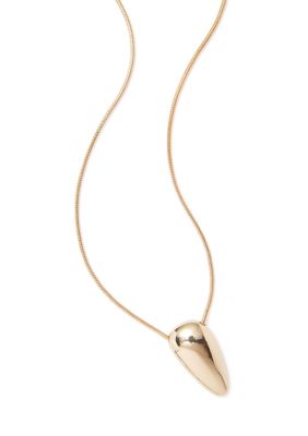 Robert Lee Morris Soho Leaf Pendant Necklace, Gold, 17 in