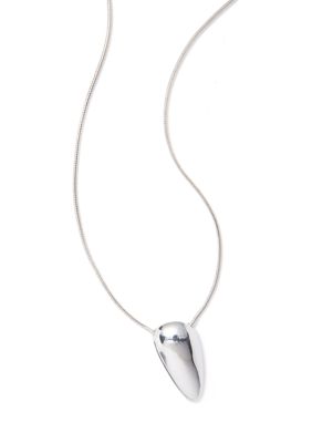 Robert Lee Morris Soho Leaf Pendant Necklace, Silver, 17 in