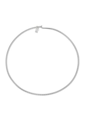 Robert Lee Morris Soho Textured Round Wire Collar Necklace, Silver, 17 in