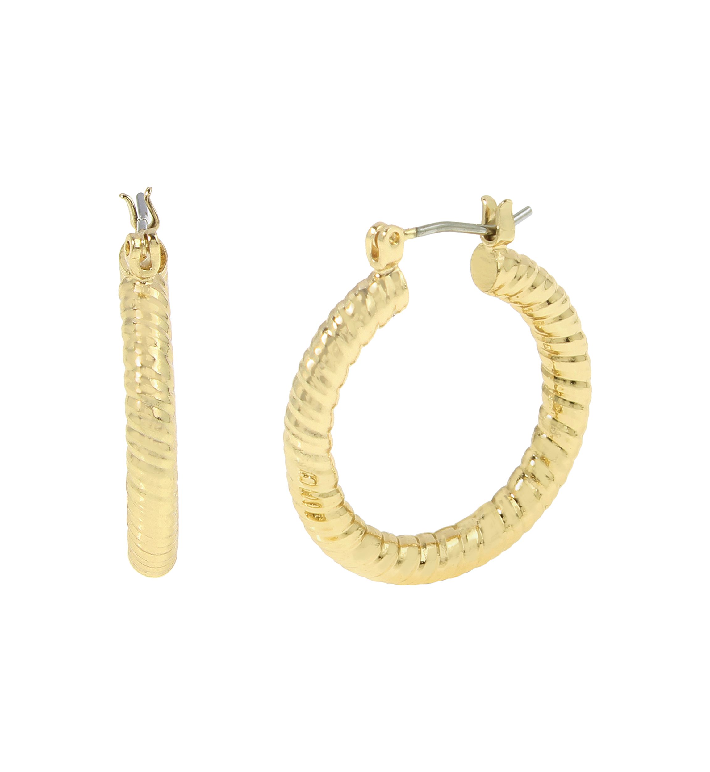 Textured Huggie Hoop Earrings