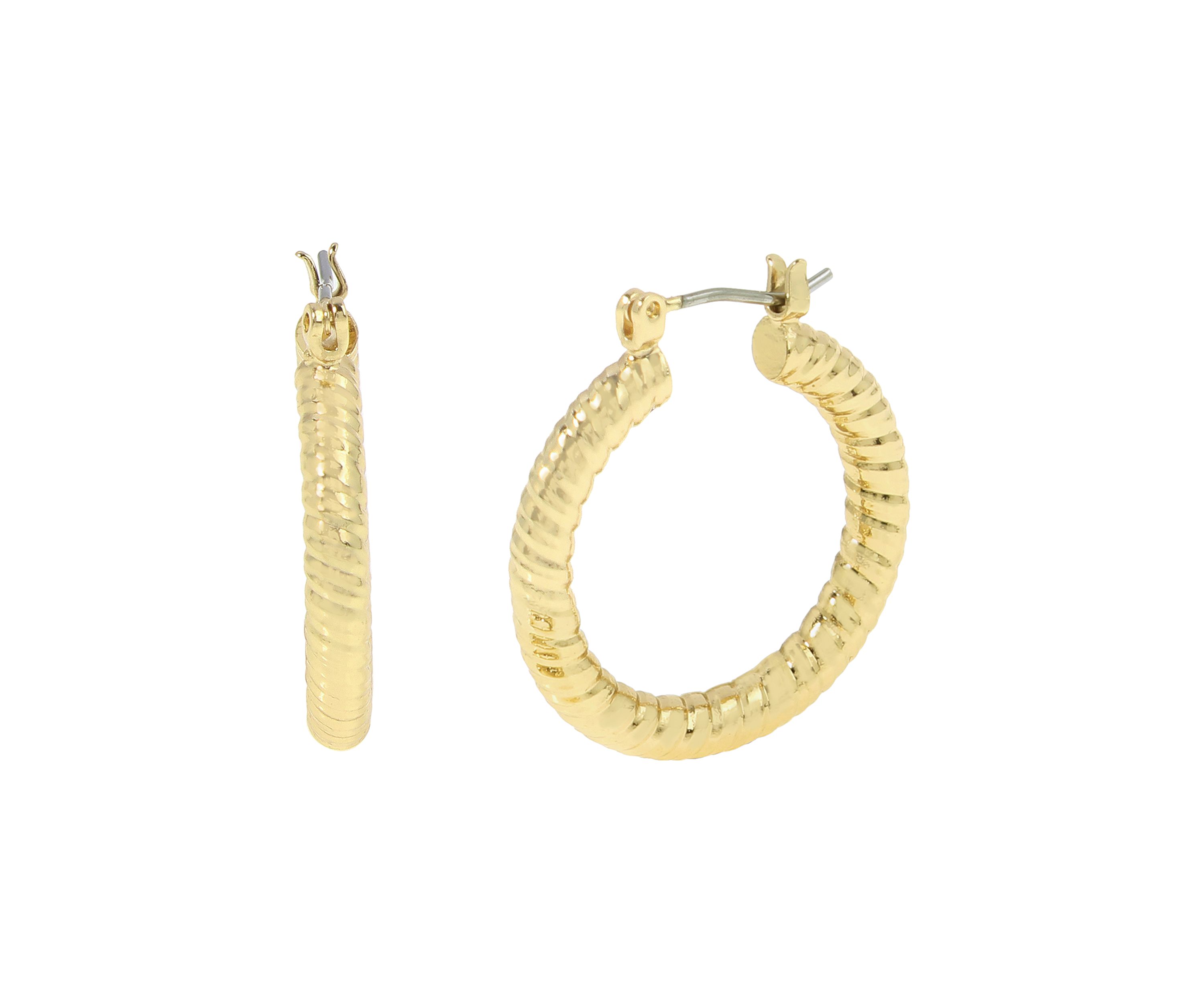 Textured Huggie Hoop Earrings