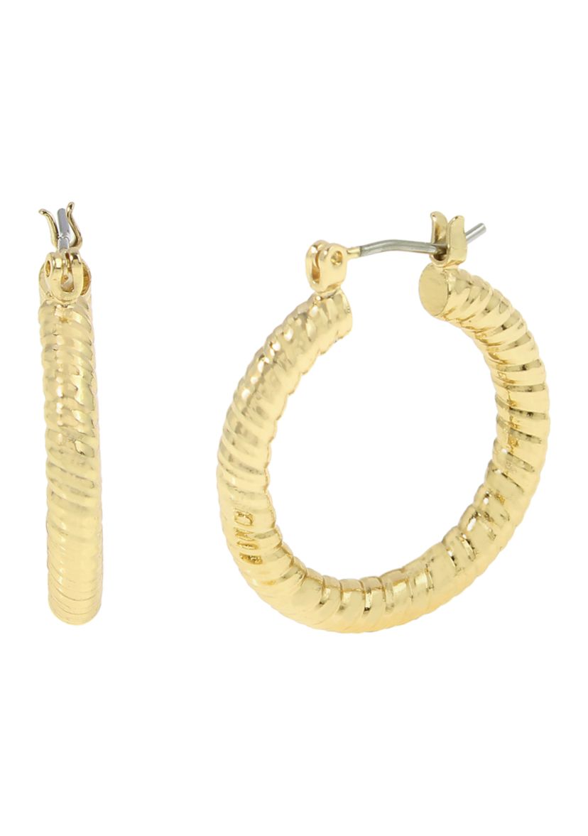 Textured Huggie Hoop Earrings