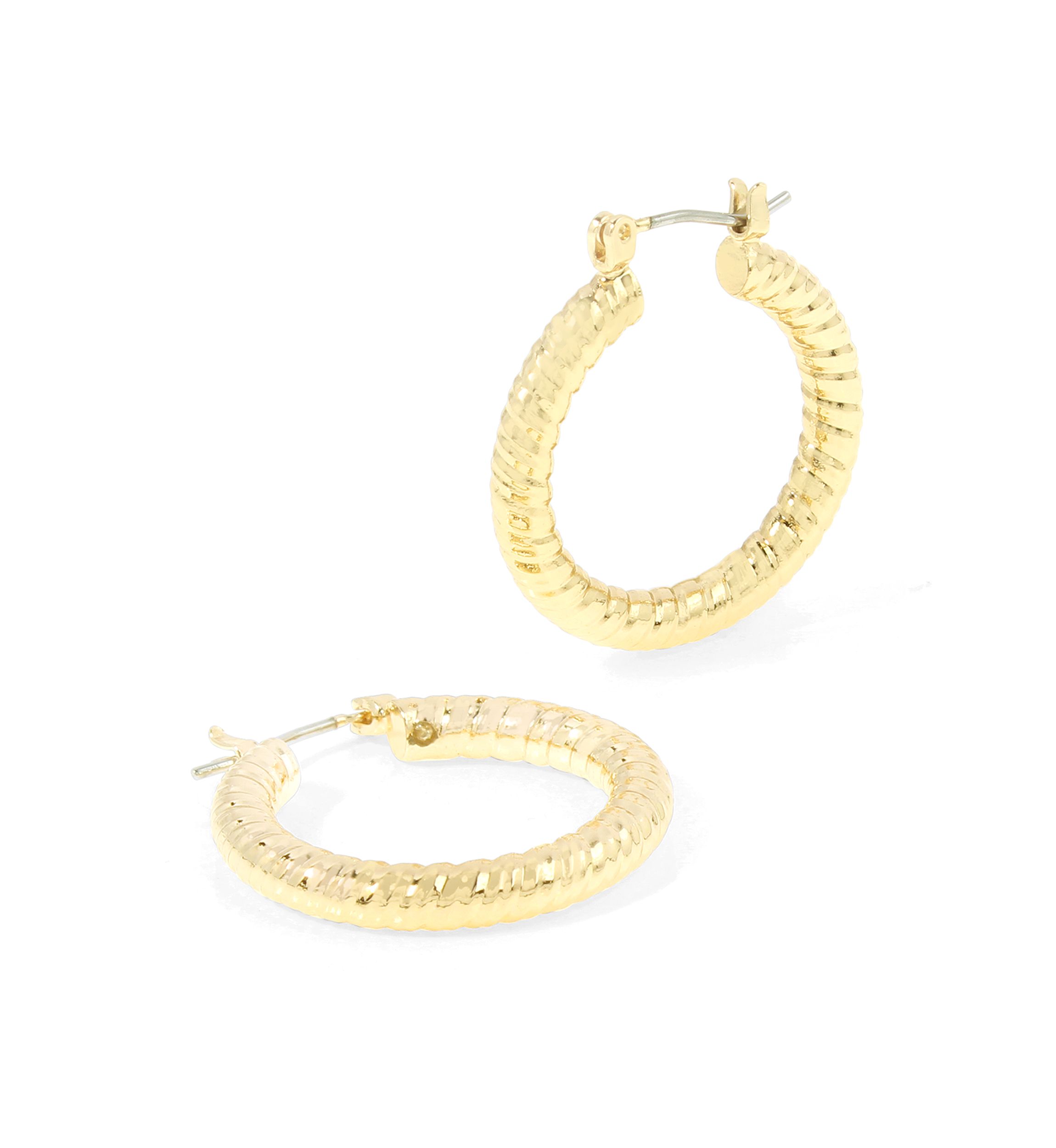 Textured Huggie Hoop Earrings