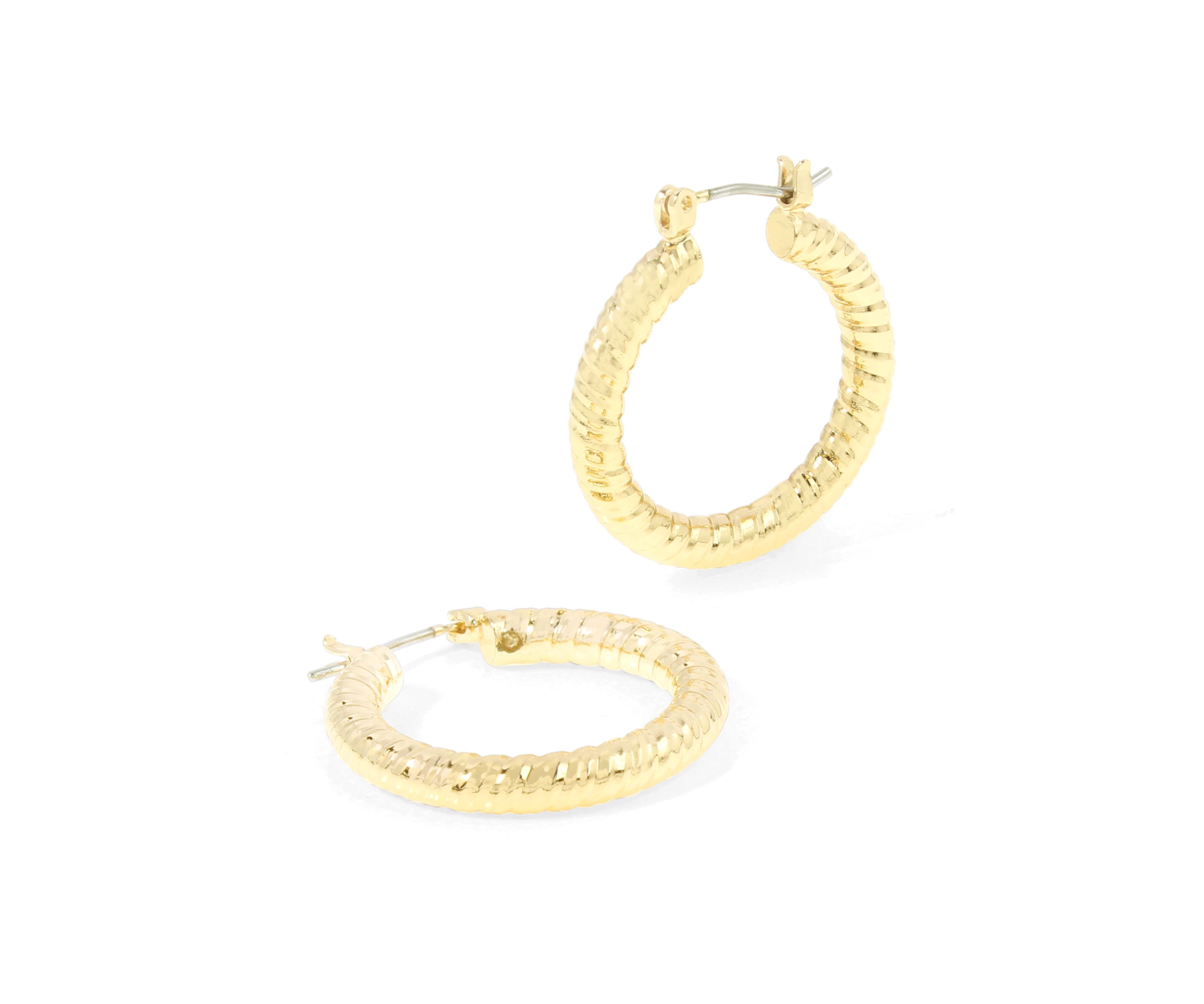 Textured Huggie Hoop Earrings