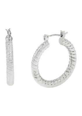 Robert Lee Morris Soho Textured Huggie Hoop Earrings, Silver