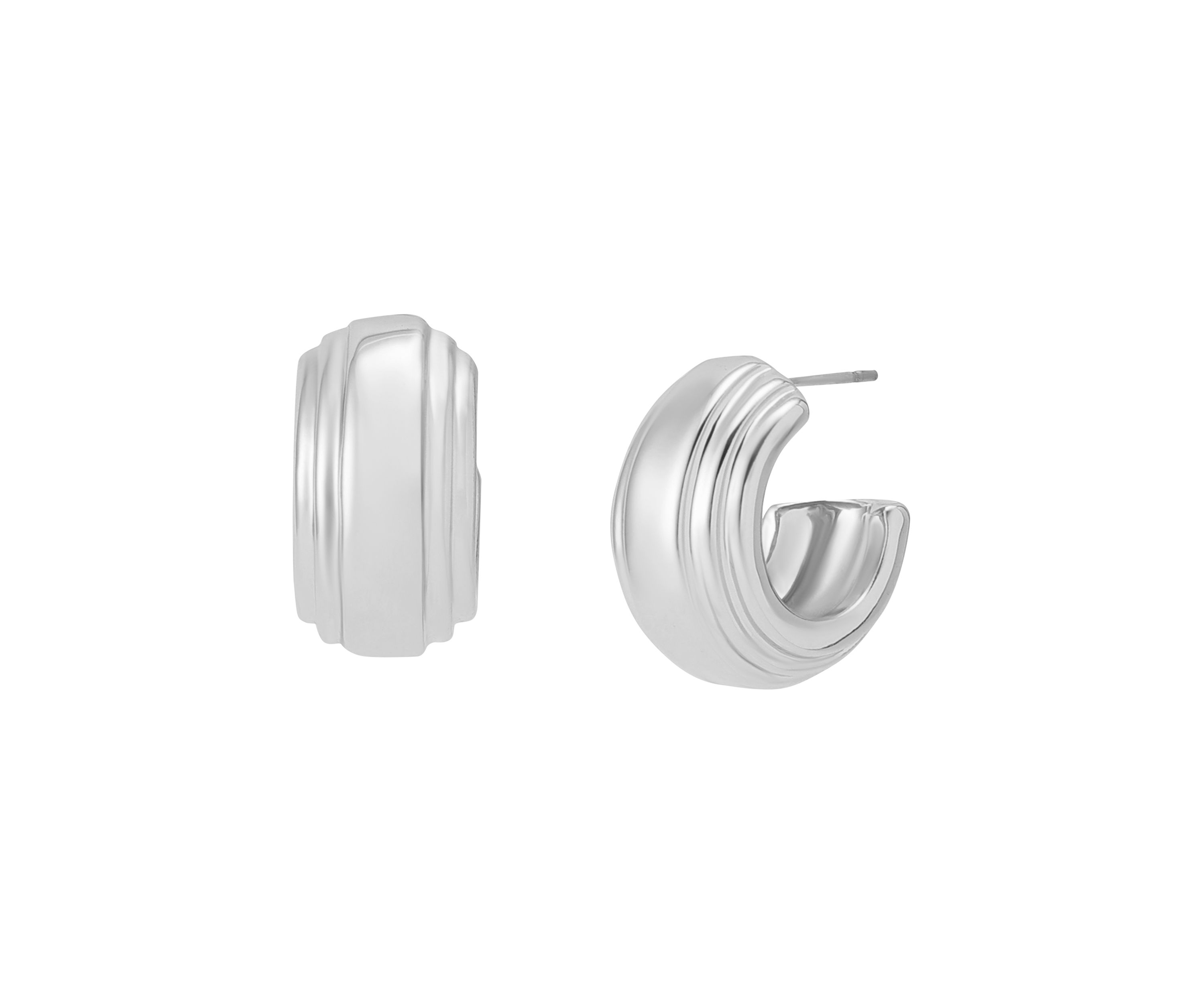 Ribbed Huggie Earrings