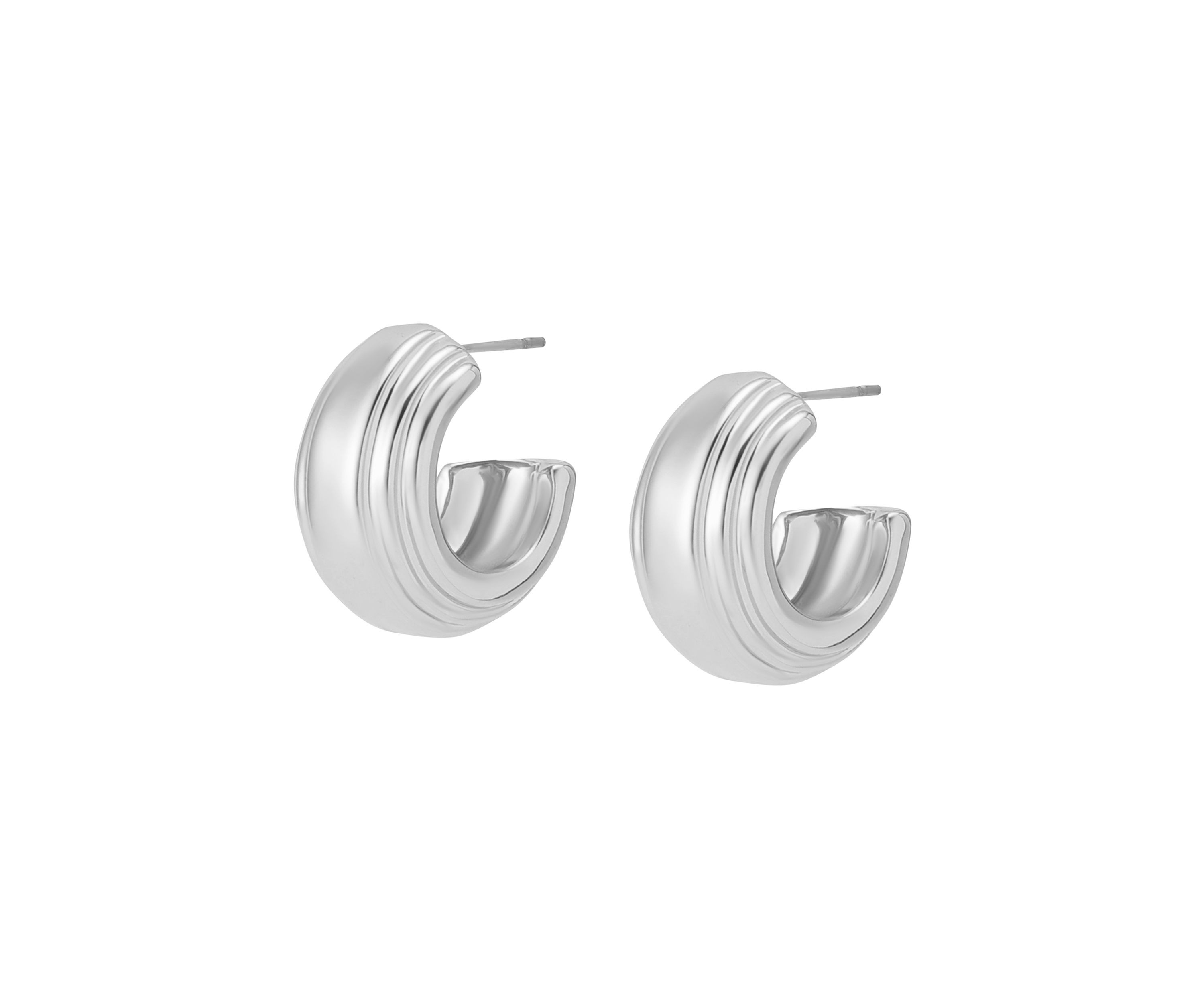 Ribbed Huggie Earrings
