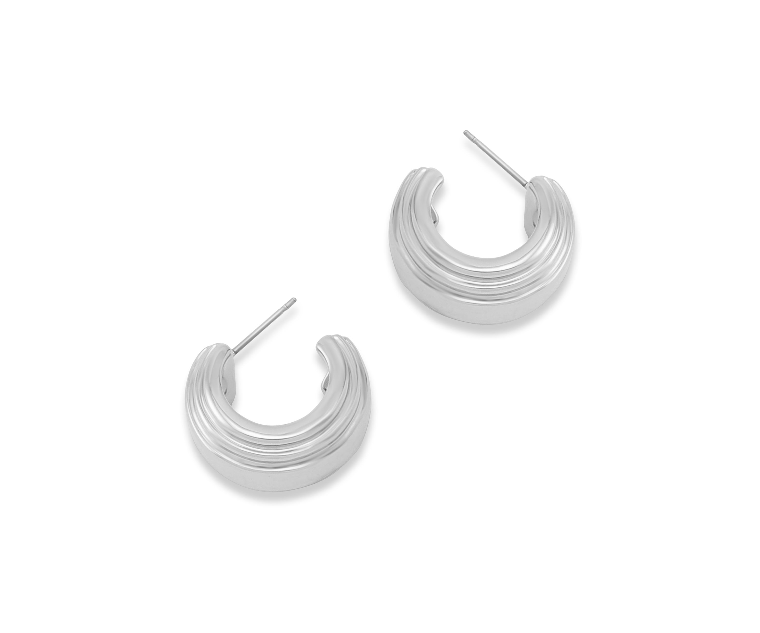 Ribbed Huggie Earrings