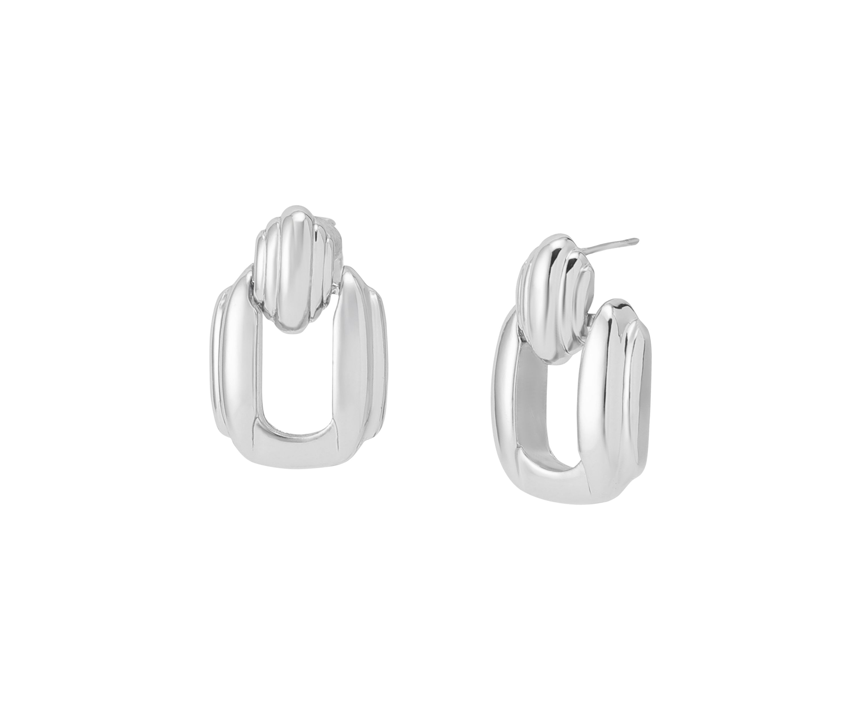 Ribbed Doorknocker Earrings